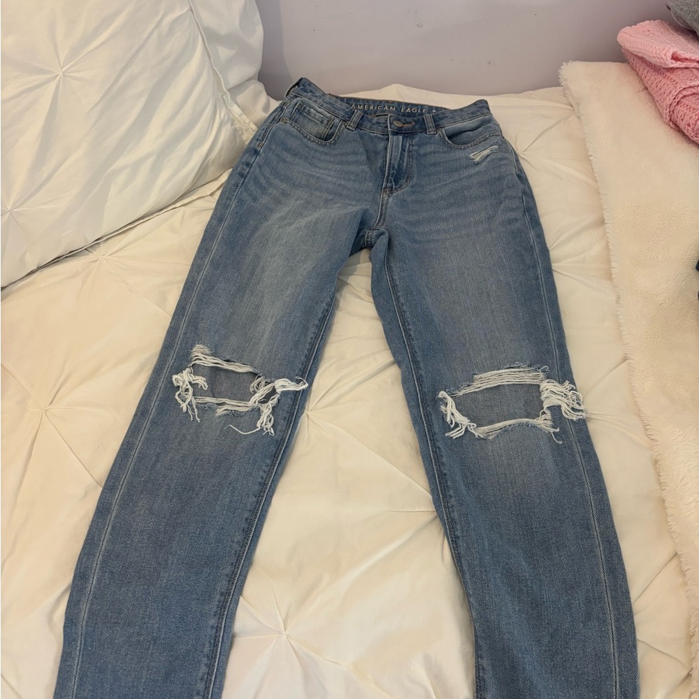 American Eagle Outfitters Light Blue Ripped Skinny Jeans